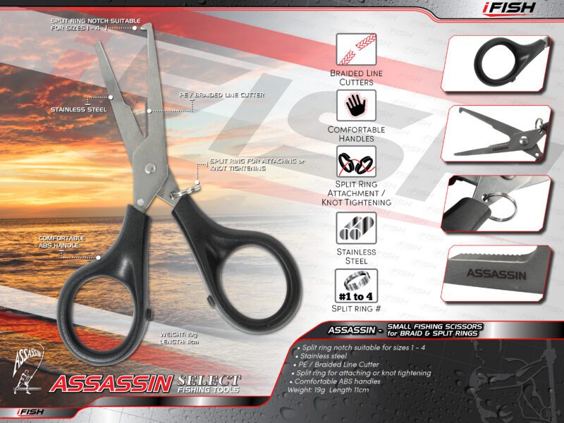 SMALL FISHING SCISSORS for BRAID & SPLIT RINGS